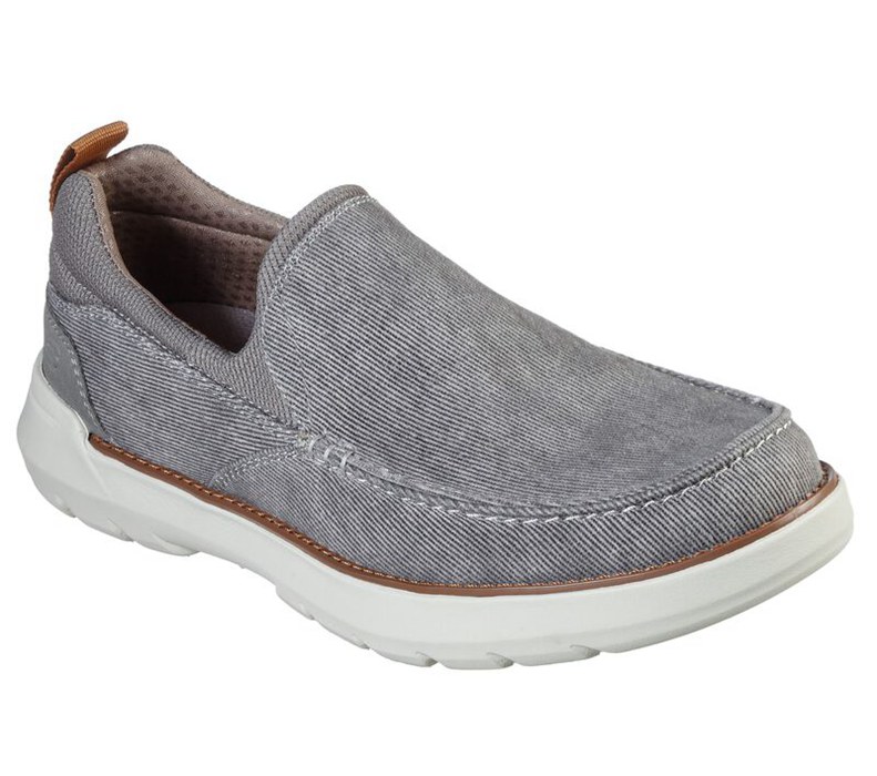 Skechers Herr Grå Slip On - Relaxed Fit: Doveno - Hangout - Sverige (DTFZL-5169)